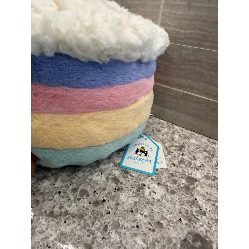 Darling Jellycat NWT M Amuseables Rainbow Birthday Cake Plush and Dust Bag OOS - Picture 5 of 9